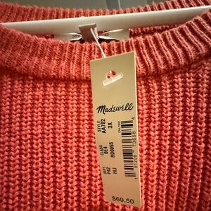 Orangish red Madewell sweater 3x NEW